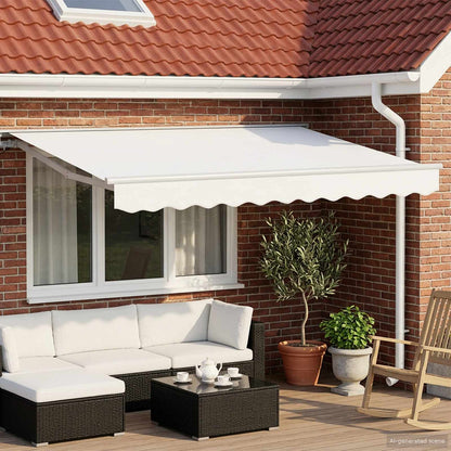 vidaXL Electric Retractable Awning White 3 x 2.5 m