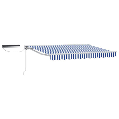 vidaXL Electric Retractable Awning Blue and White 3.5 x 2.5 m