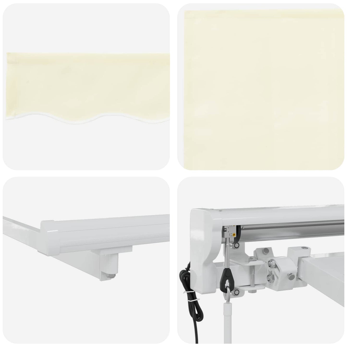 vidaXL Electric Retractable Awning Cream and White 3.5 x 2.5 m
