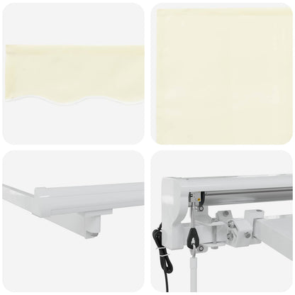 vidaXL Electric Retractable Awning Cream and White 3.5 x 2.5 m
