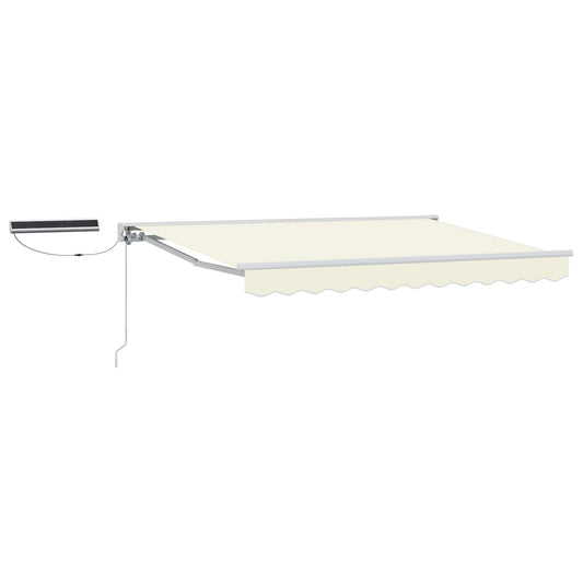 vidaXL Electric Retractable Awning Cream and White 3.5 x 2.5 m