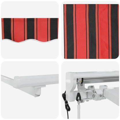 vidaXL Electric Retractable Awning Orange, Black and White 3.5 x 2.5 m