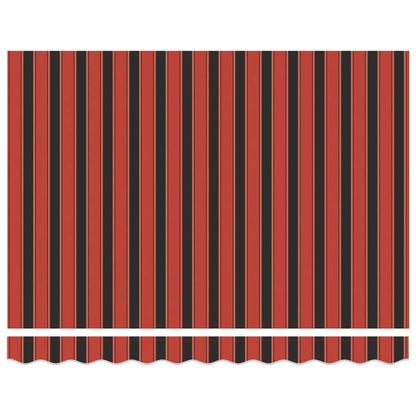 vidaXL Electric Retractable Awning Orange, Black and White 3.5 x 2.5 m