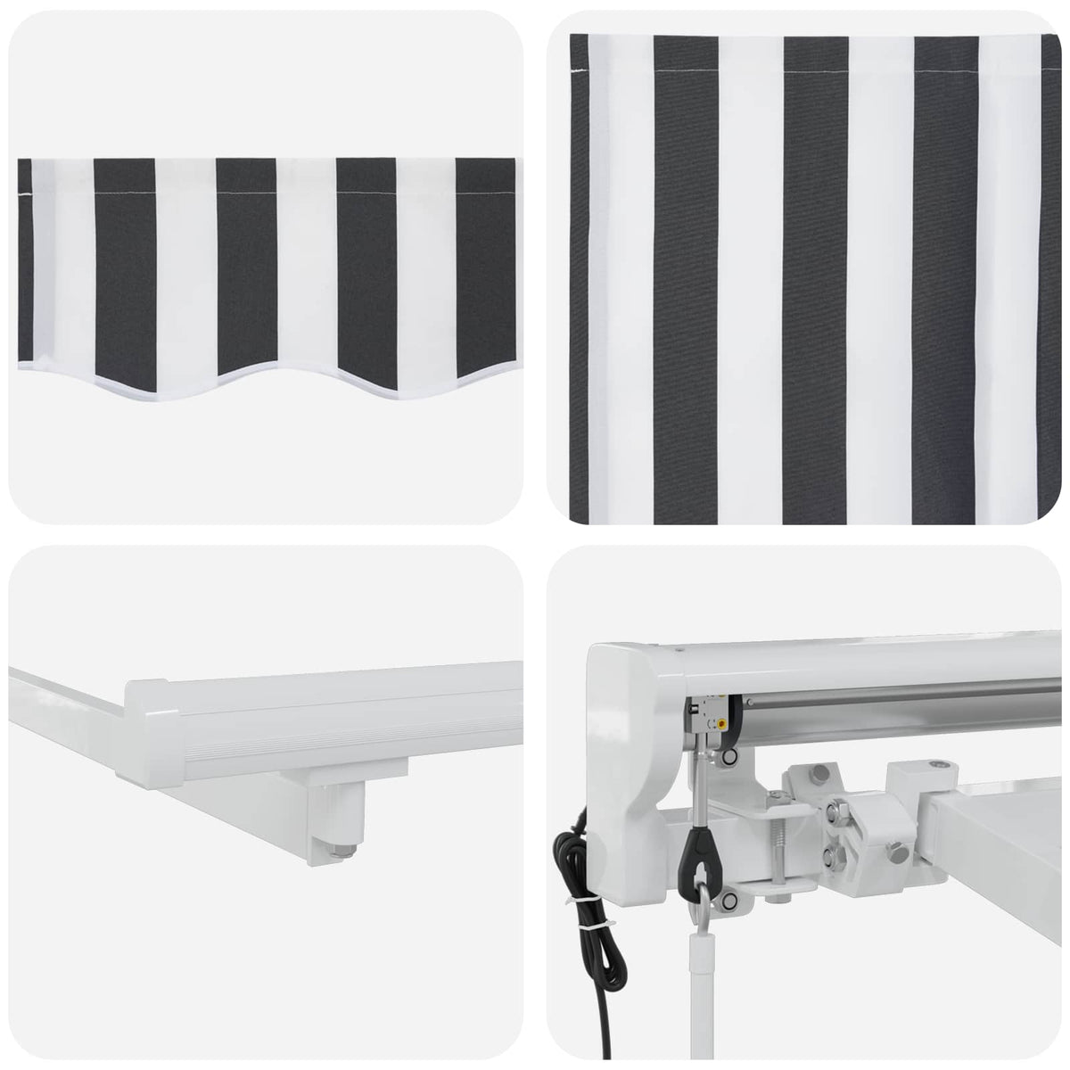 vidaXL Electric Retractable Awning Anthracite and White 3.5 x 2.5 m