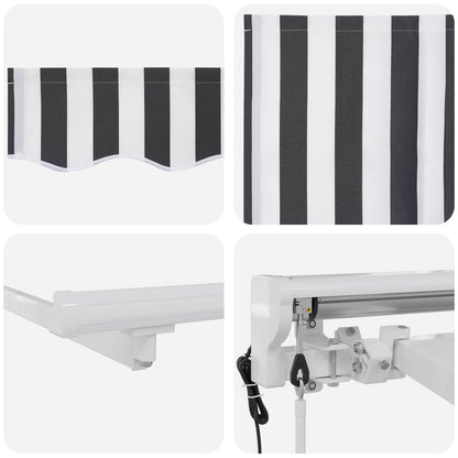 vidaXL Electric Retractable Awning Anthracite and White 3.5 x 2.5 m
