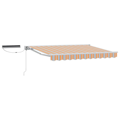 vidaXL Electric Retractable Awning Blue, Orange and White 3.5 x 2.5 m