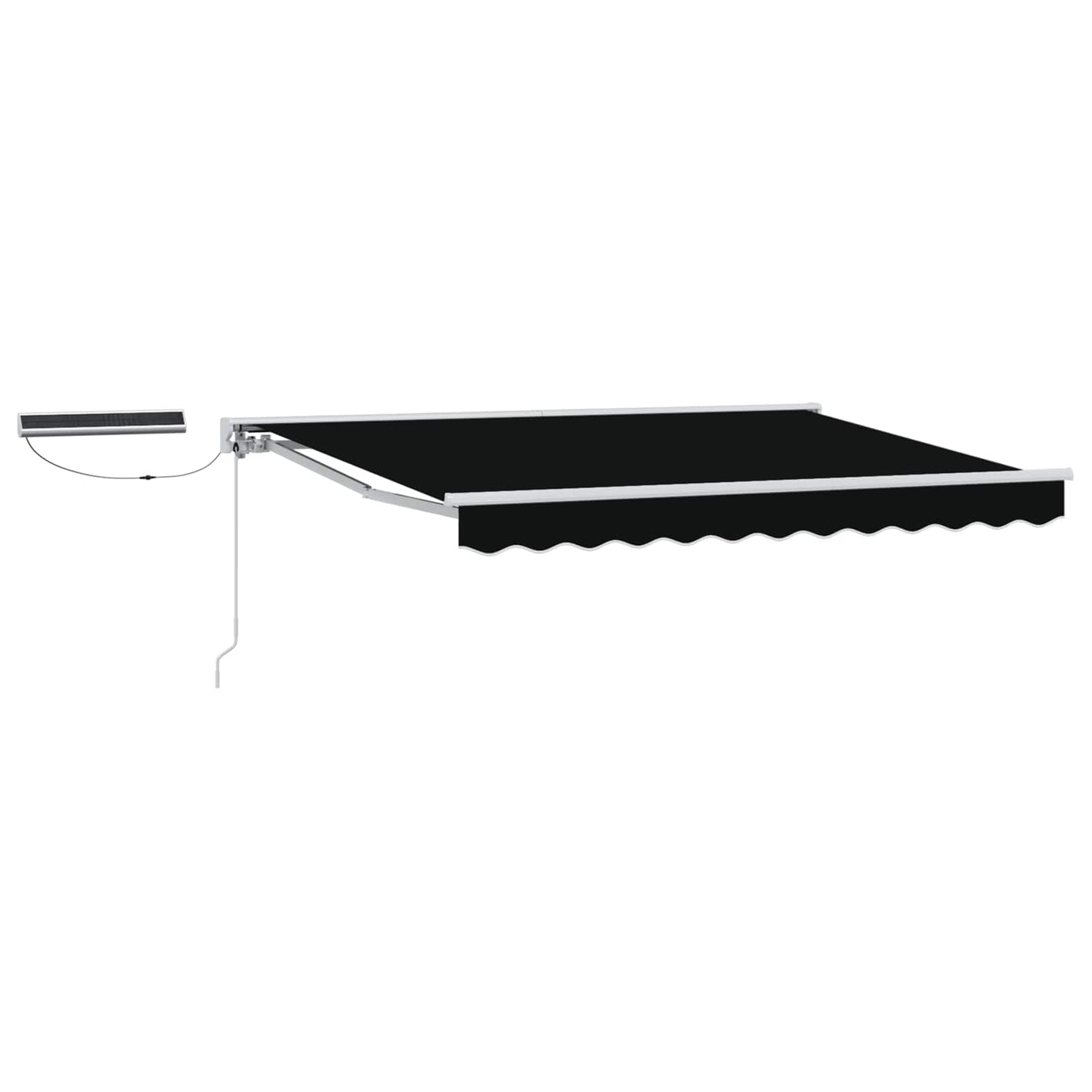 vidaXL Electric Retractable Awning Black and White 3.5 x 2.5 m