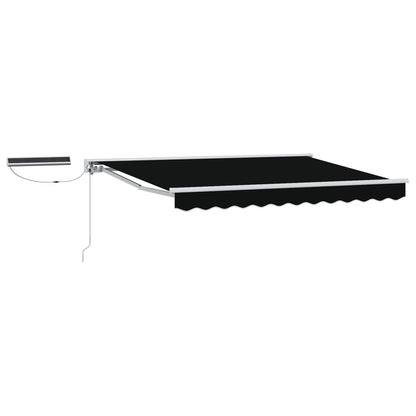 vidaXL Electric Retractable Awning Black and White 3.5 x 2.5 m