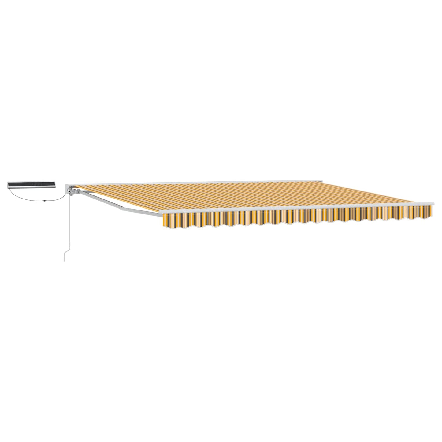 vidaXL Electric Retractable Awning Yellow, Grey and White 4 x 3 m