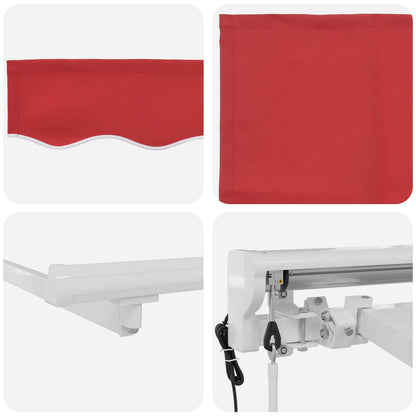 vidaXL Electric Retractable Awning Red and White 4 x 3 m