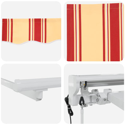 vidaXL Electric Retractable Awning Yellow, Orange and White 4 x 3.5 m