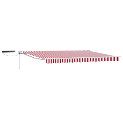 vidaXL Electric Retractable Awning Red and White 4 x 3.5 m