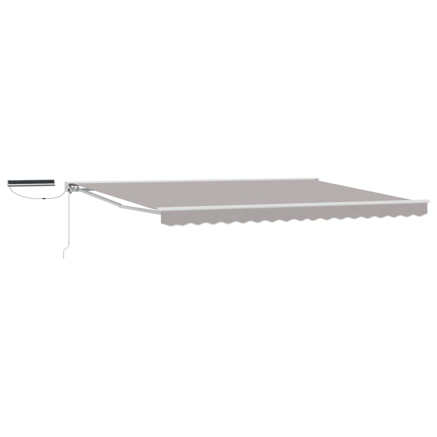 vidaXL Electric Retractable Awning Light Grey and White 4 x 3.5 m
