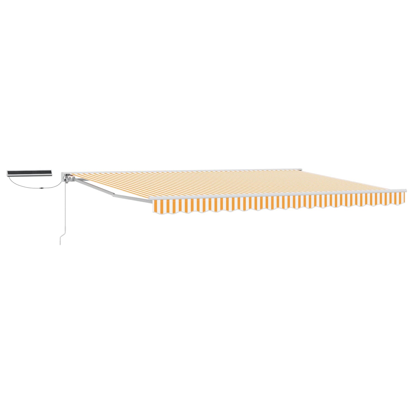 vidaXL Electric Retractable Awning Yellow and White 4.5 x 3 m
