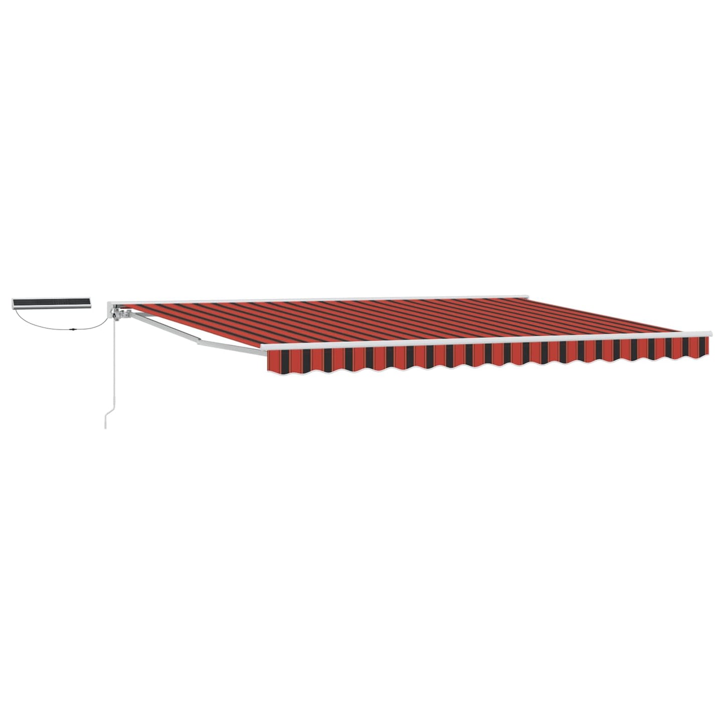 vidaXL Electric Retractable Awning Orange, Black and White 4.5 x 3 m
