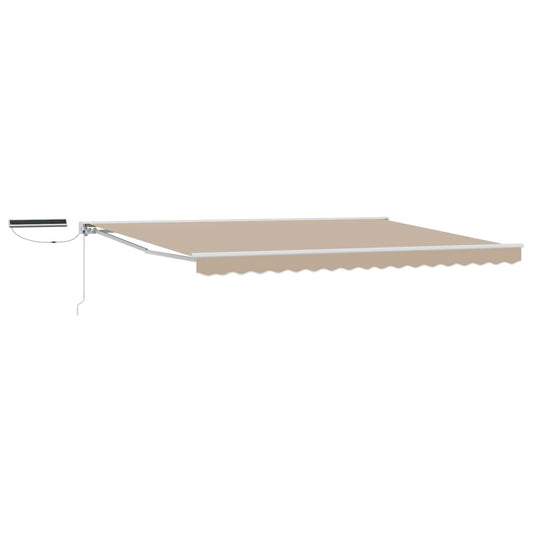 vidaXL Electric Retractable Awning Beige and White 4.5 x 3.5 m