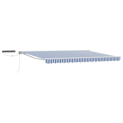 vidaXL Electric Retractable Awning Blue and White 5 x 3 m