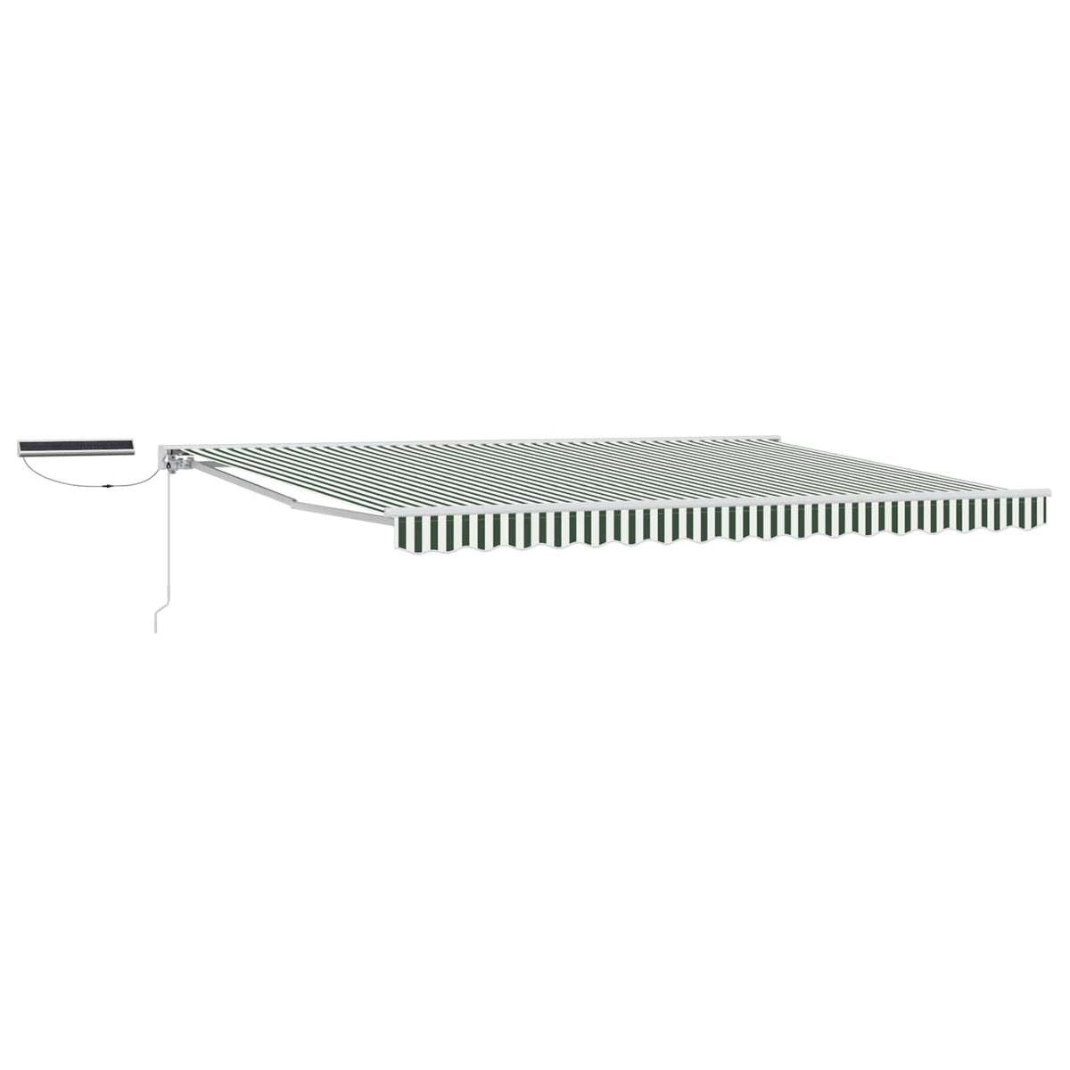 vidaXL Electric Retractable Awning Green and White 5 x 3 m