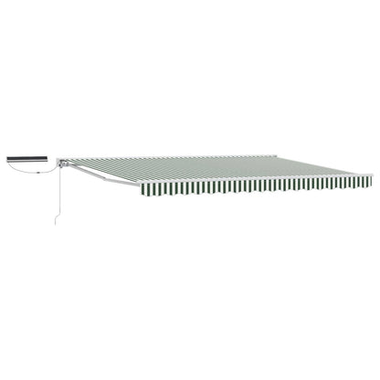 vidaXL Electric Retractable Awning Green and White 5 x 3 m