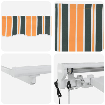 vidaXL Electric Retractable Awning Green, Yellow and White 5 x 3.5 m