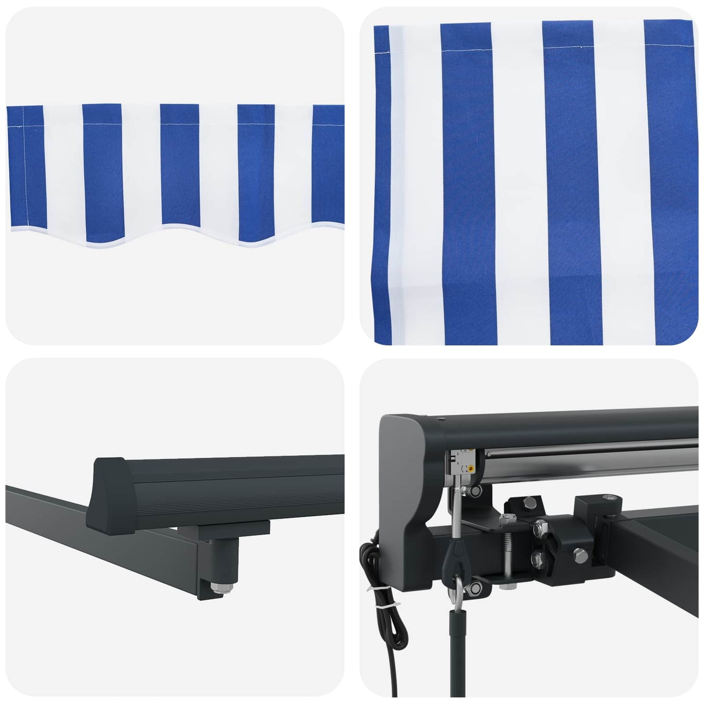vidaXL Electric Retractable Awning 2.5 x 2 m Polyester with PU coating