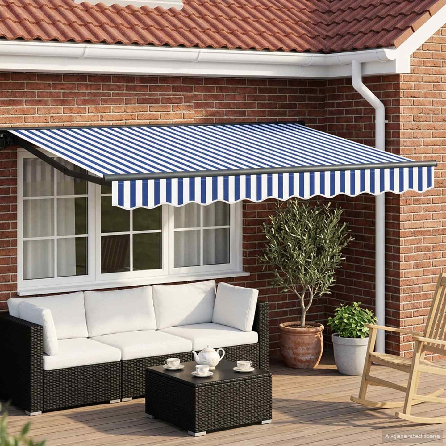 vidaXL Electric Retractable Awning 2.5 x 2 m Polyester with PU coating