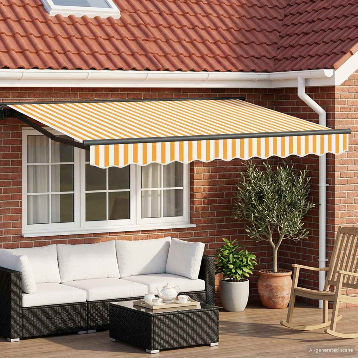 vidaXL Electric Retractable Awning 3 x 2 m Polyester with PU coating