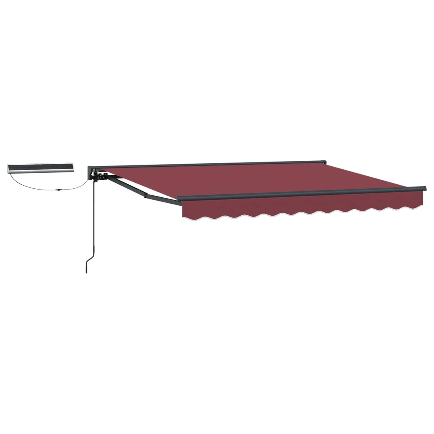 vidaXL Electric Retractable Awning Burgundy and Anthracite 3.5 x 2 m