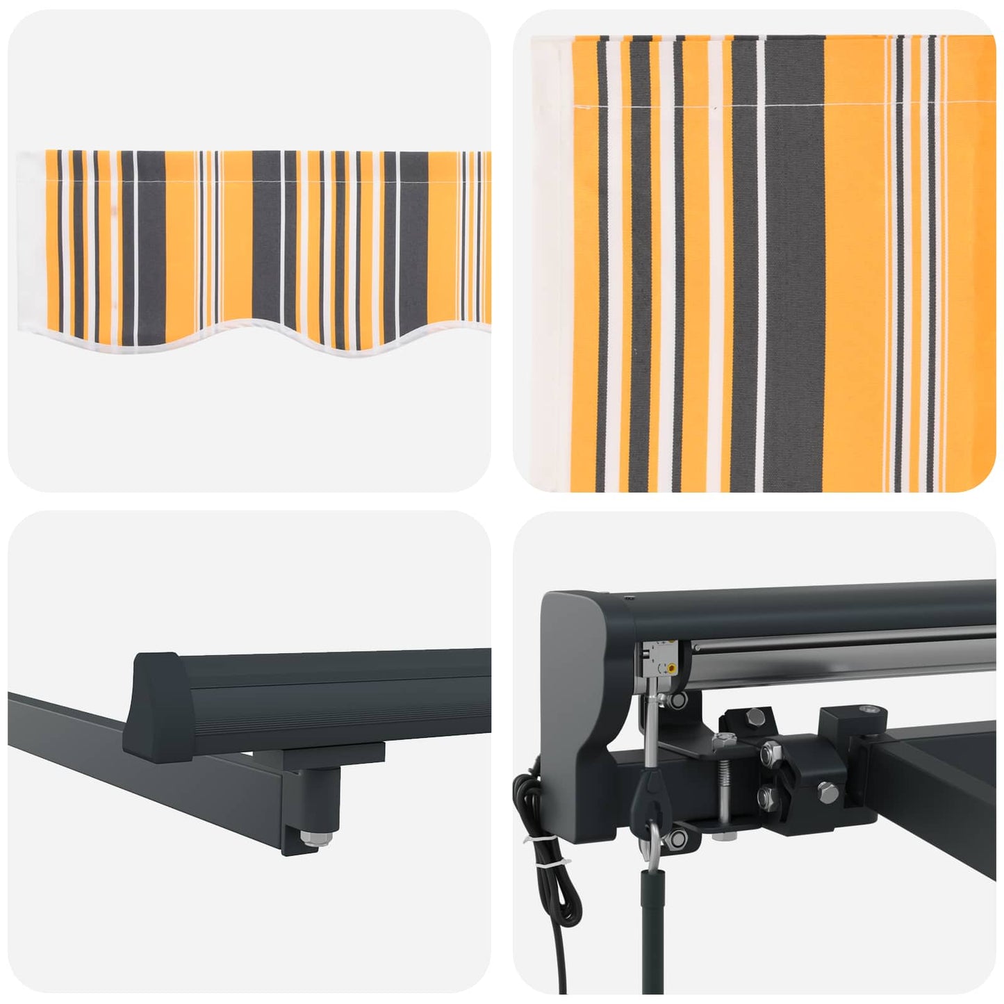 vidaXL Electric Retractable Awning 3.5 x 2 m Polyester with PU coating
