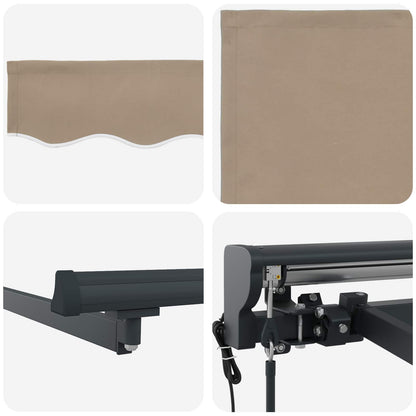 vidaXL Electric Retractable Awning Beige and Anthracite 3.5 x 2 m