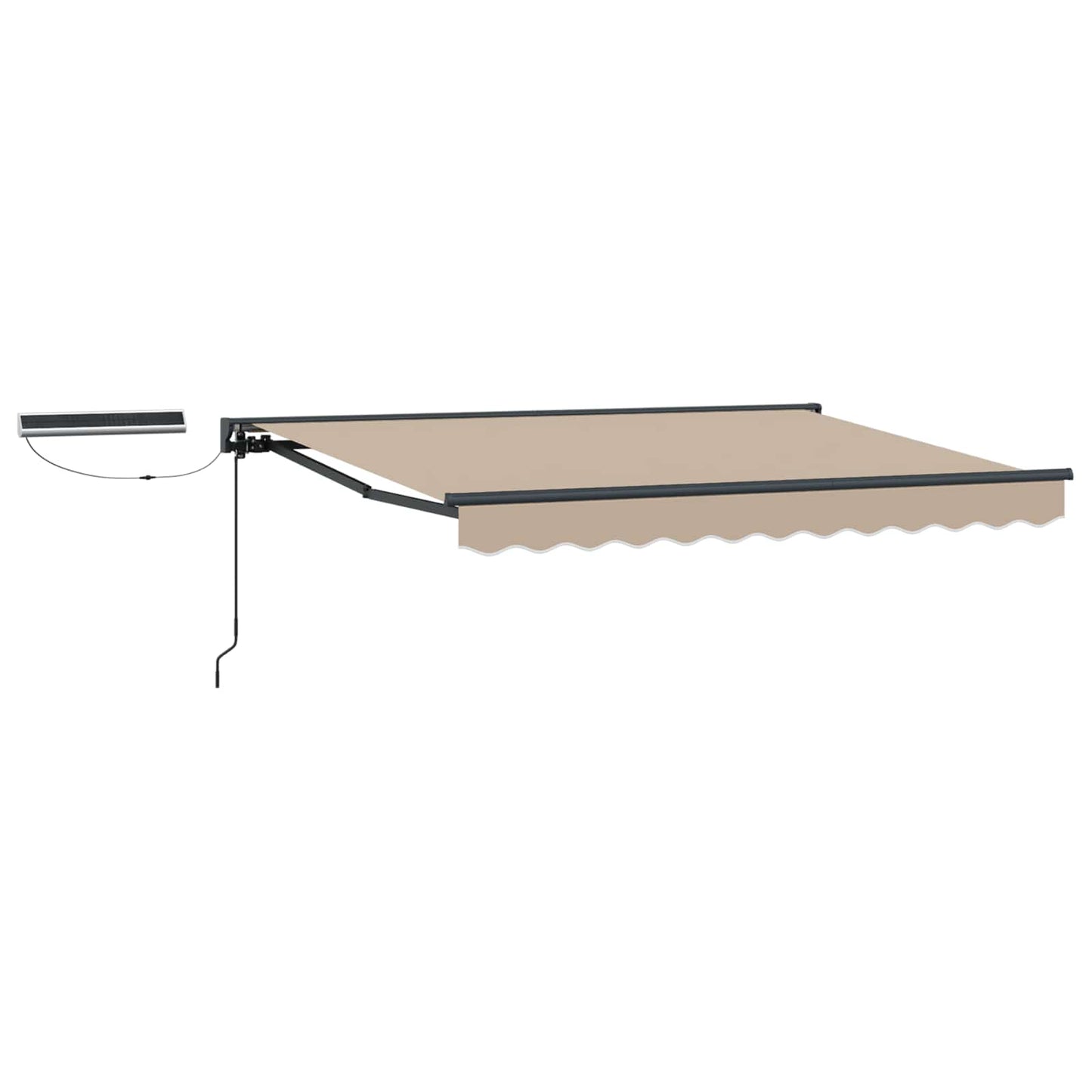 vidaXL Electric Retractable Awning Beige and Anthracite 3.5 x 2 m