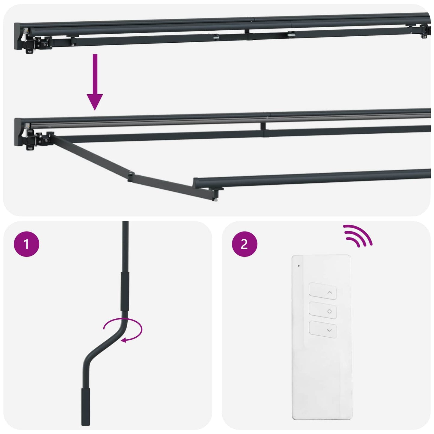 vidaXL Electric Retractable Awning Beige and Anthracite 3.5 x 2 m