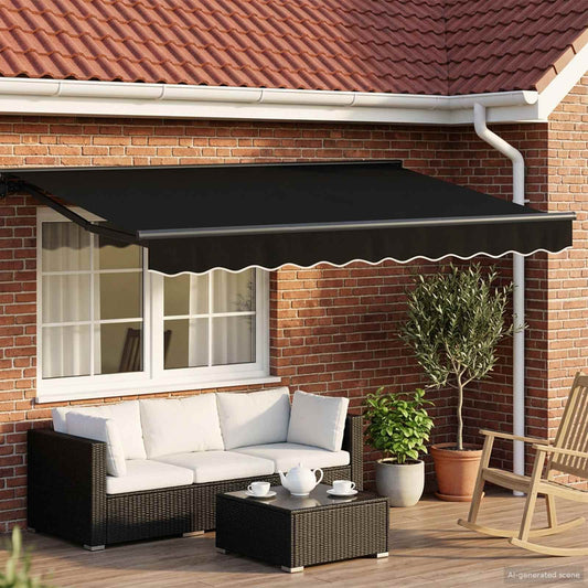 vidaXL Electric Retractable Awning Black and Anthracite 3 x 2.5 m