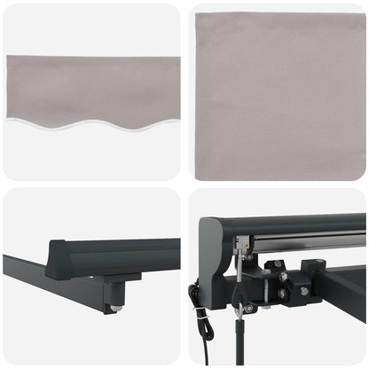 vidaXL Electric Retractable Awning Light Grey and Anthracite 3 x 2.5 m