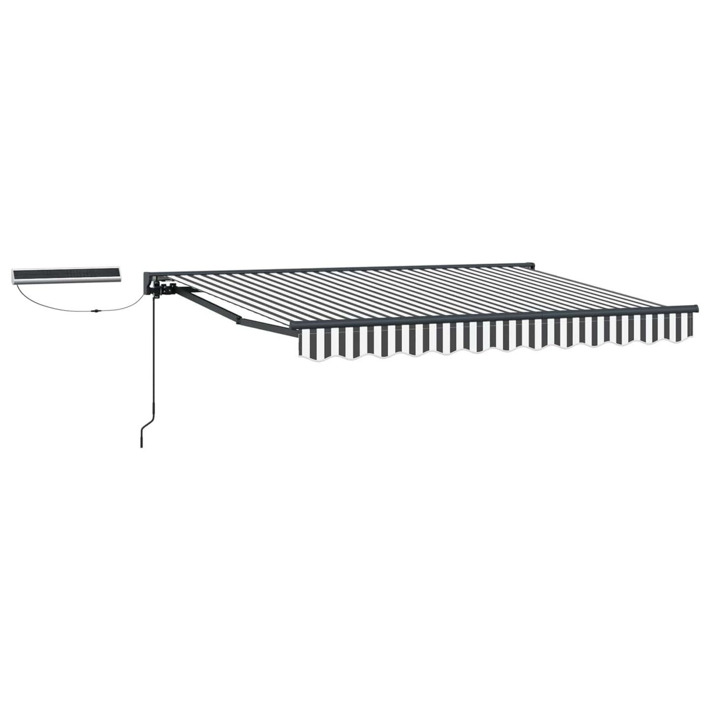 vidaXL Electric Retractable Awning Anthracite and White 3.5 x 2.5 m