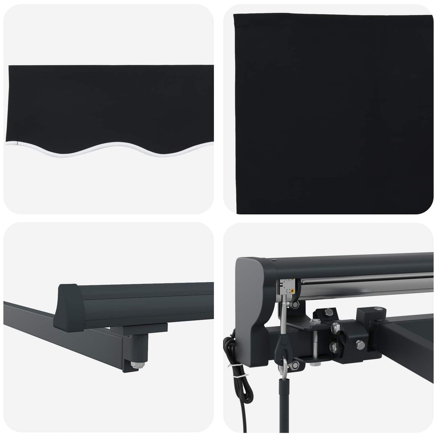 vidaXL Electric Retractable Awning Black and Anthracite 3.5 x 2.5 m
