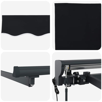 vidaXL Electric Retractable Awning Black and Anthracite 3.5 x 2.5 m