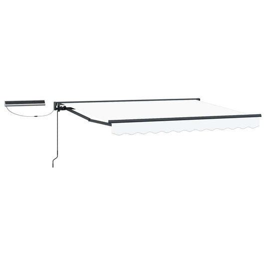 vidaXL Electric Retractable Awning White and Anthracite 3.5 x 2.5 m