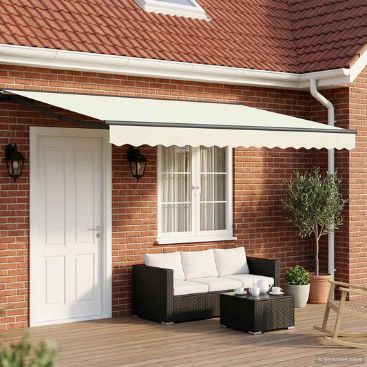 vidaXL Electric Retractable Awning Cream and Anthracite 4 x 3 m