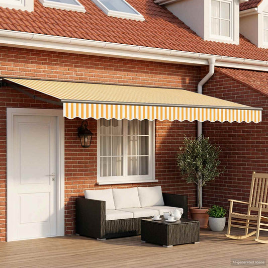 vidaXL Electric Retractable Awning 4 x 3 m Polyester with PU coating