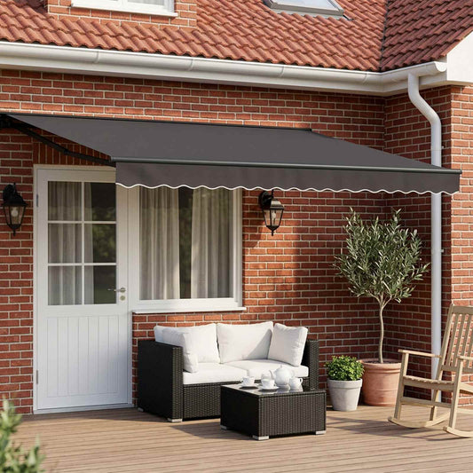 vidaXL Electric Retractable Awning Anthracite and Grey 4 x 3 m