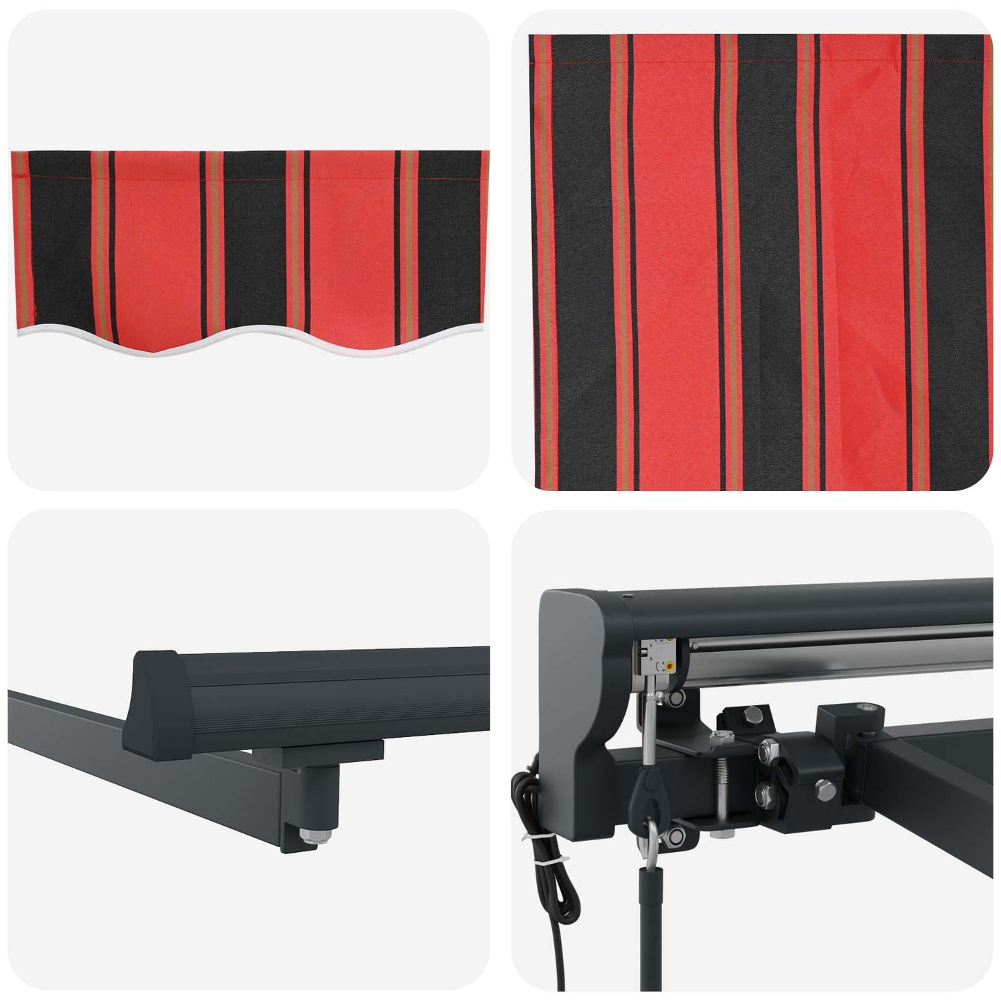 vidaXL Electric Retractable Awning 4 x 3 m Polyester with PU coating