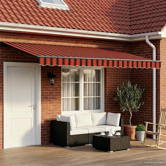 vidaXL Electric Retractable Awning 4 x 3 m Polyester with PU coating