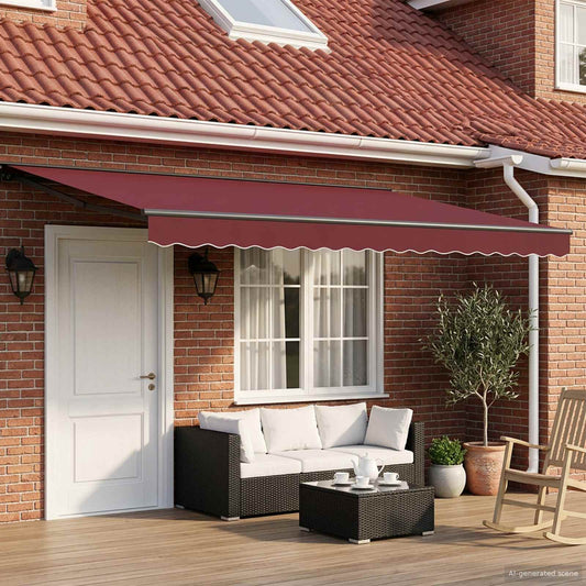 vidaXL Electric Retractable Awning Burgundy and Anthracite 4 x 3 m