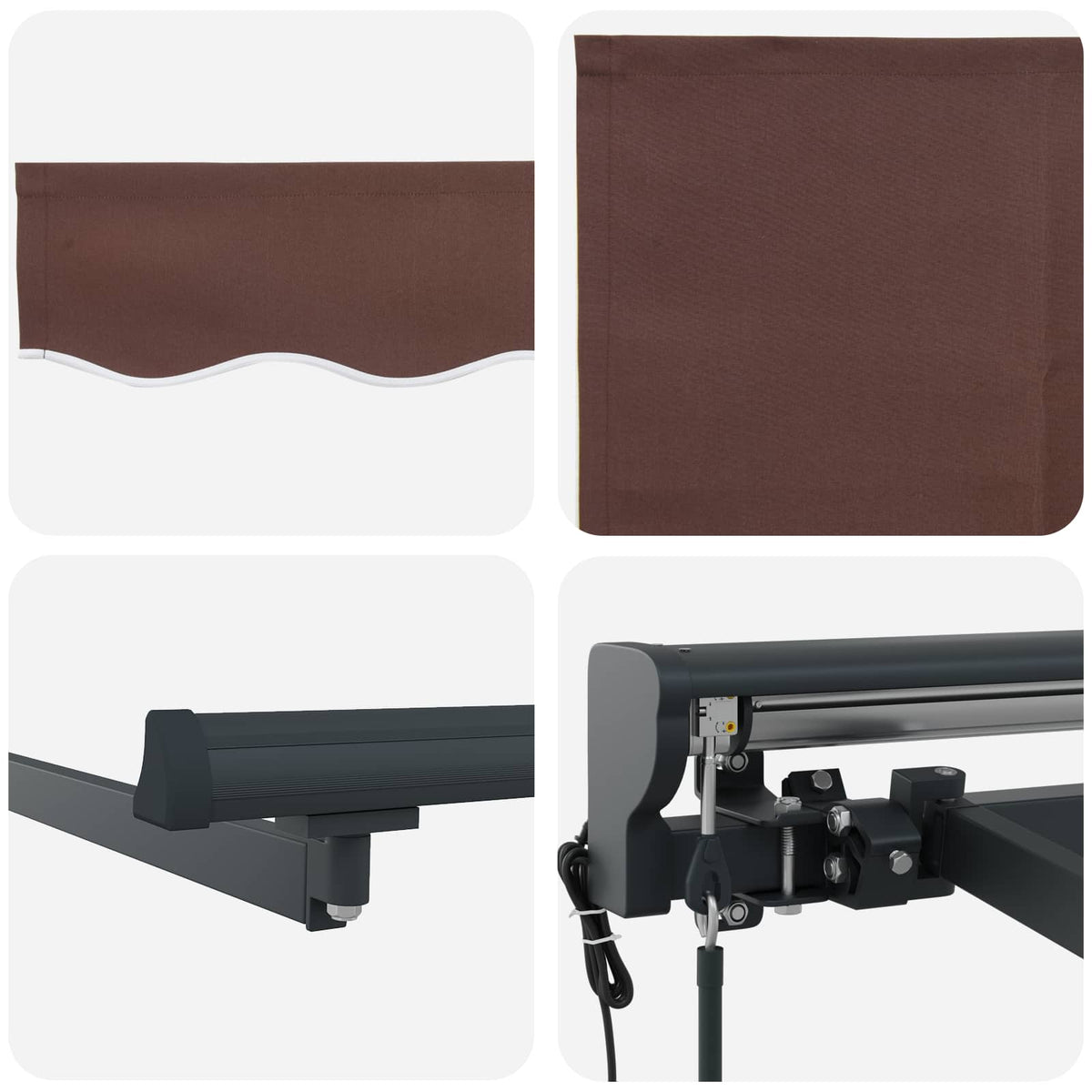 vidaXL Electric Retractable Awning Brown and Anthracite 4 x 3 m