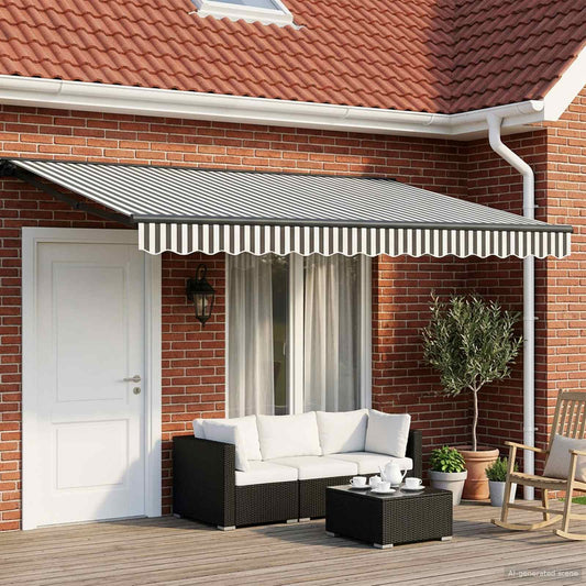 vidaXL Electric Retractable Awning Anthracite and White 4 x 3 m