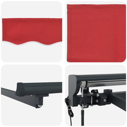 vidaXL Electric Retractable Awning Red and Anthracite 4 x 3 m