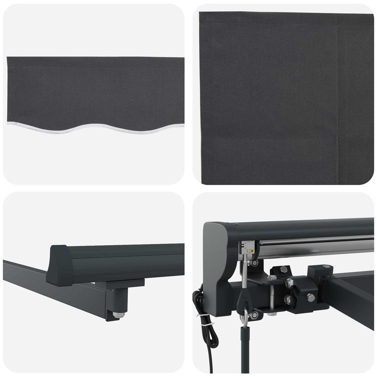vidaXL Electric Retractable Awning Anthracite 4 x 3.5 m