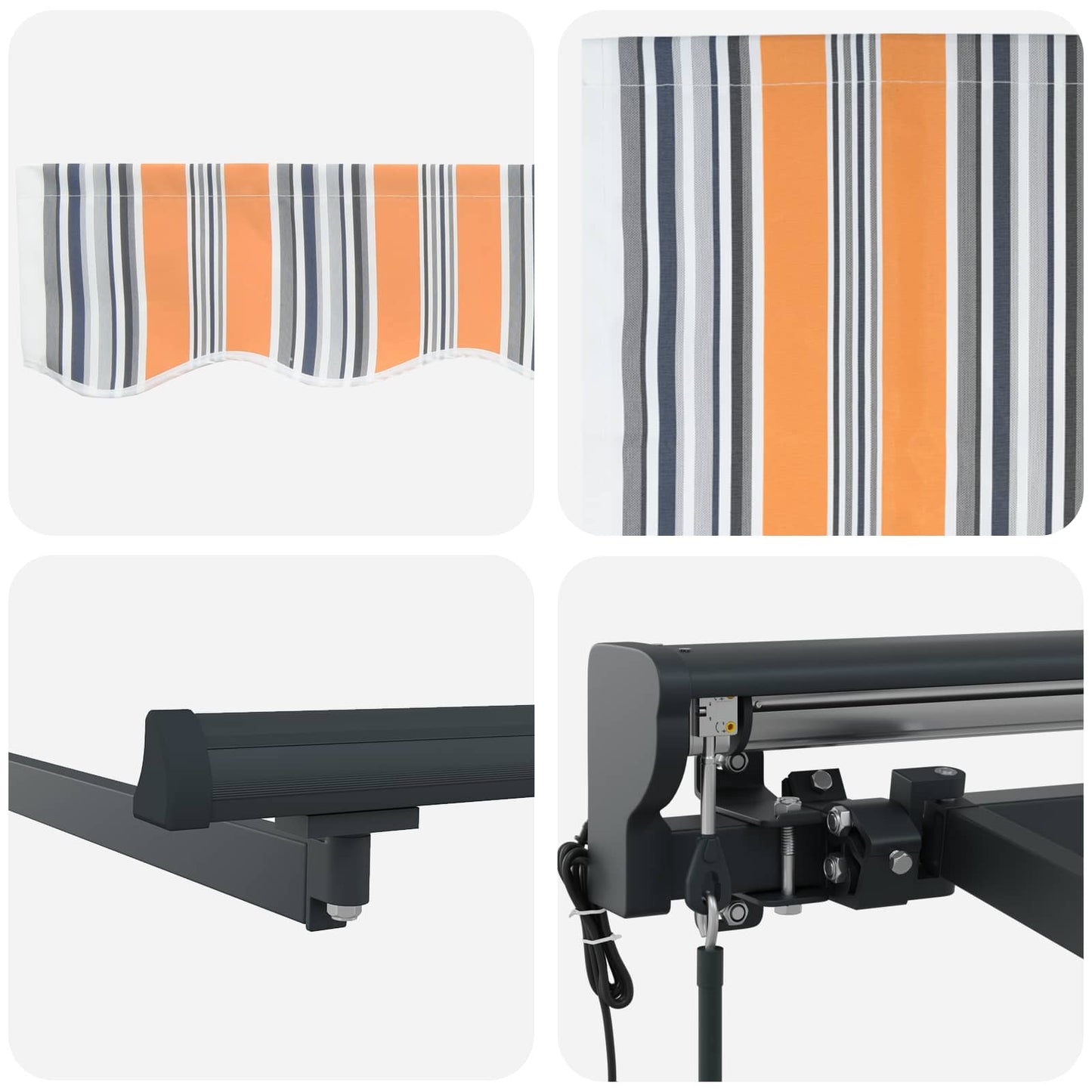 vidaXL Electric Retractable Awning 4 x 3.5 m Polyester with PU coating