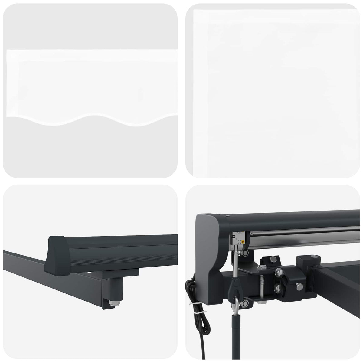 vidaXL Electric Retractable Awning White and Anthracite 4 x 3.5 m